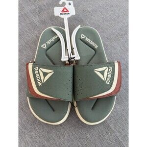 NEW Reebok Delta Flow Slide Sandals Womens Size 8 Green Adjustable Memory Foam